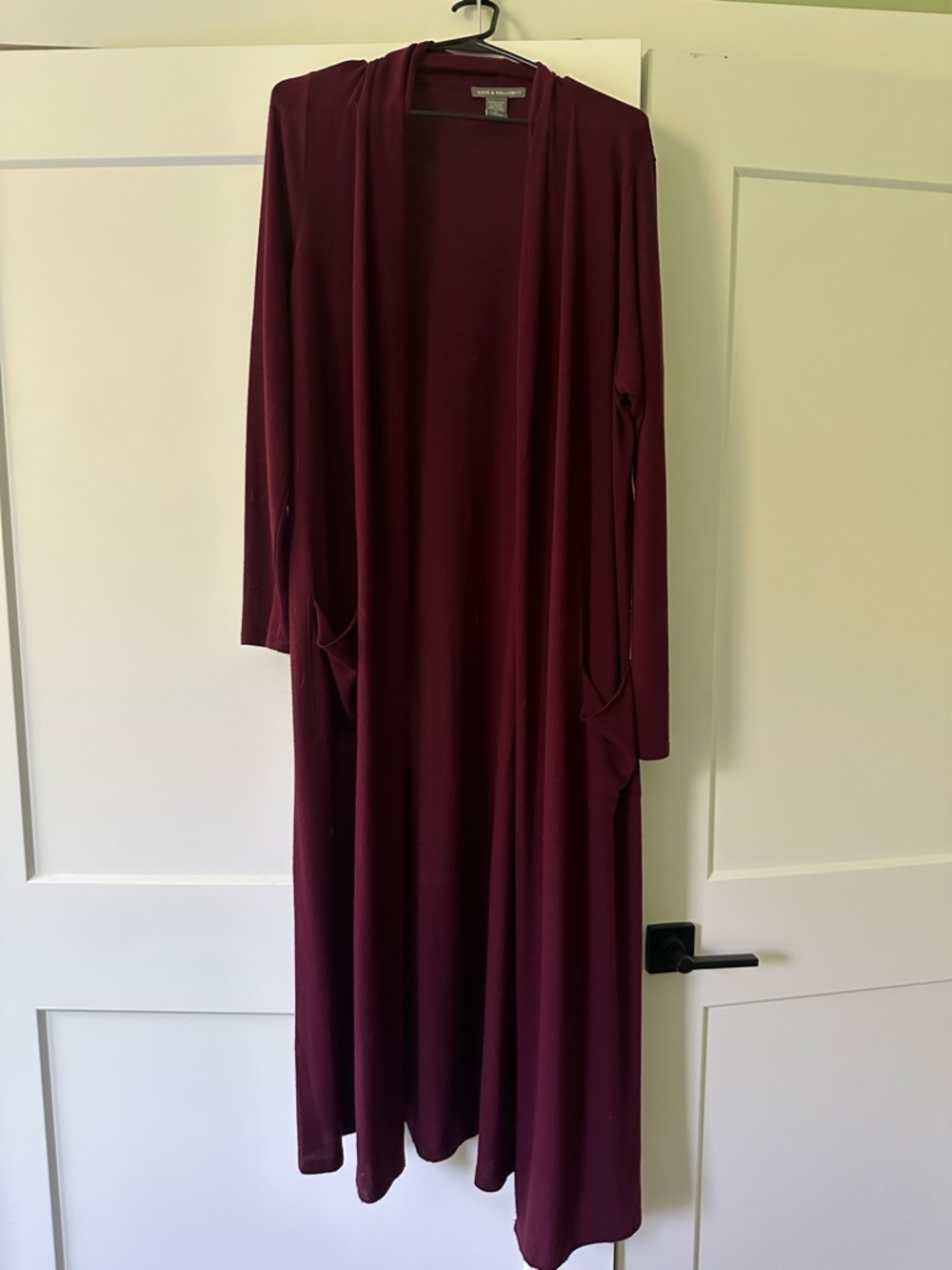 Kate & Mallory Deep Wine Open-Front Cardigan